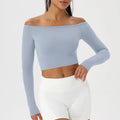 Yoga long-sleeved T-shirt women's one-shoulder